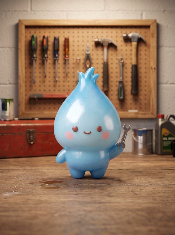 The blue Chores character, representing moving an item to the right list.